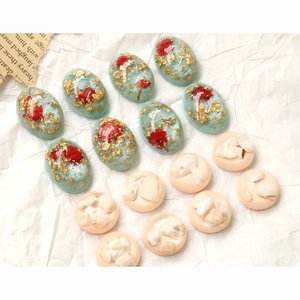 Pampilles en résine avec feuille d'or et fleurs séchées pour boucles d'oreilles DIY