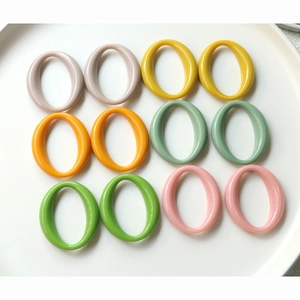 Colorful Geometric Hollow Oval Acrylic Pendants DIY Jewelry Accessories For Earrings Hair Clips Phone Case Decoration