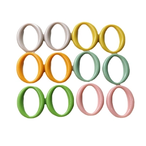 Colorful geometric hollow oval acrylic pendants for DIY jewelry and accessories making
