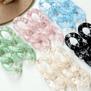 Transparent ink-effect acrylic chain links for DIY accessories and bag charms