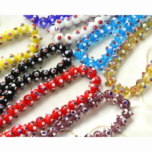 Colorful handmade lampwork glass evil eye beads for DIY jewelry and hair accessories