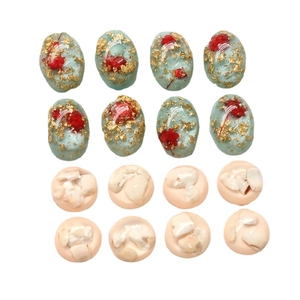 Breloques en résine à feuille d'or avec fleurs séchées et coquillages pour bijoux DIY