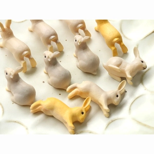 Mini figurines de lapin en résine aux poses variées pour bricolage créatif
