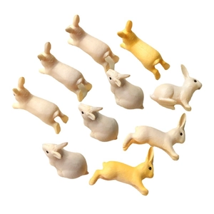 Lot de 10 figurines de lapin en résine mignonnes pour loisirs créatifs et bijoux