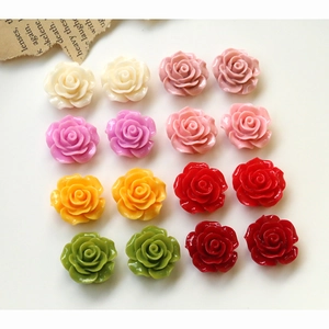 Handmade DIY resin rose flower charms in multiple colors for jewelry making