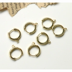 Lot de six crochets d'oreilles ronds dorés avec œillets pour bijoux DIY