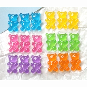 Cute Resin Gummy Bear Charms Kawaii Candy Color Jelly Bear Cabochons For DIY Earring Hair Clip Phone Case Decor Making