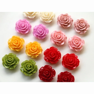 Colorful resin rose flower charms for DIY jewelry and phone case decoration accessories