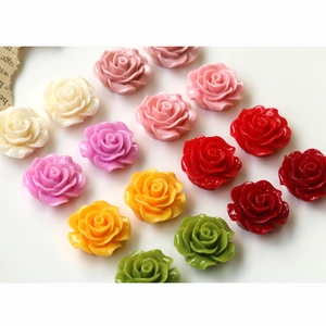 Colorful resin rose flower cabochons for DIY jewelry and phone case decoration