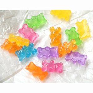 Translucent colorful resin bear charms in candy jelly colors for DIY crafts and jewelry