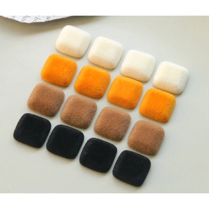 Boutons carrés en résine velours en ivoire, orange, marron et noir pour travaux manuels