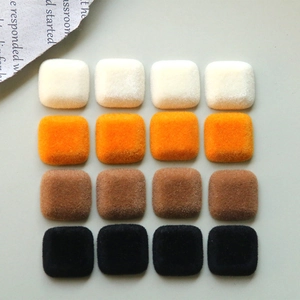 Boutons carrés en velours aux couleurs chaudes pour pinces à cheveux et étuis DIY
