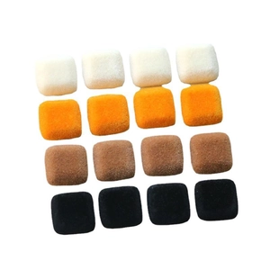 Boutons carrés en velours floqué blanc orange marron et noir pour projets de bricolage