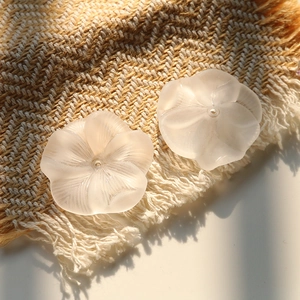 Frosted translucent acrylic lotus flower charms for DIY handmade jewelry and crafts