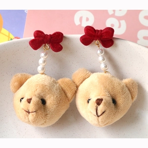 Mignonne Tête d'Ours en Peluche 3D Accessoire de Bijoux DIY pour Boucles d'Oreilles Pinces à Cheveux Décoration de Coque de Téléphone