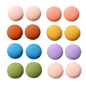 Set di bottoni rotondi rivestiti in cotone colorato per cucito e creazione gioielli