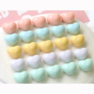Bunte Macaron-Herzperlen aus Harz für DIY-Schmuck und Handyhüllen-Deko-Bastelarbeiten