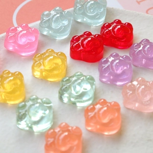 Colgantes de resina de huella de gato de colores con purpurina para bisutería DIY
