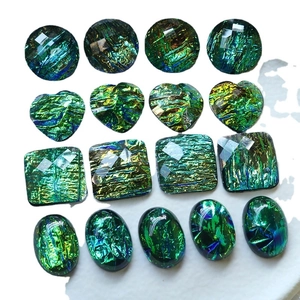 Irillerende Van Gogh-stijl hars cabochons in hartvorm voor DIY-sieraden en decoratie