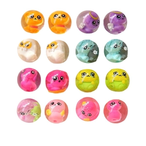 Boules en résine transparente avec breloques animaux 3D colorés pour création bijoux