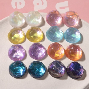 Glinsterende hars cabochons in regenboogkleuren voor DIY sieraden en haaraccessoires
