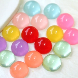 Cabochons en résine pailletée 18mm couleurs vives pour bijoux DIY et accessoires cheveux