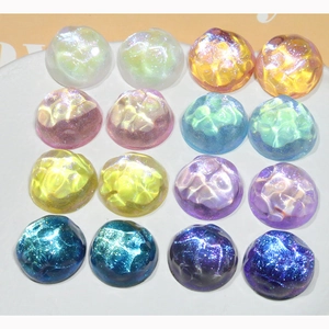 Cuentas de resina con purpurina y ondas de agua de colores para creación de joyas DIY