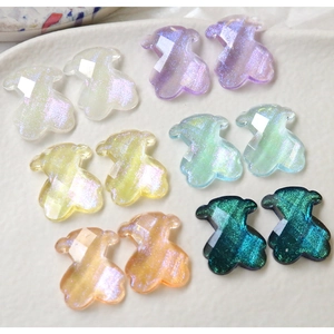 Bunte facettierte Harz-Bärenanhänger mit Glitzer für DIY-Schmuck und Handyhüllen
