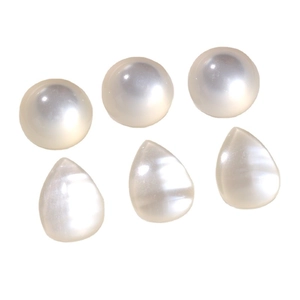 Cuentas de piedra de luna opalescentes redondas y de lágrima para crear joyas DIY