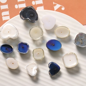 Set de cuentas de resina láser con forma de corazón para joyería en formas variadas