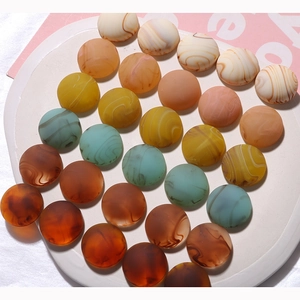 Vintage marble texture resin cabochons set in assorted matte colors for DIY jewelry