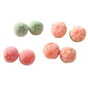 DIY handmade 3D flocked orange and flower stud earring charms in soft pastel colors