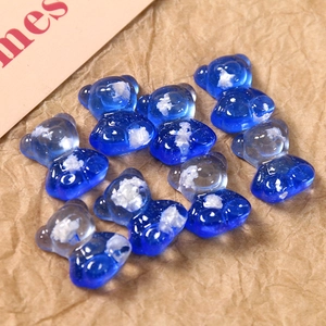 Dreamy blue gradient gummy bear resin charms for DIY jewelry and phone case making