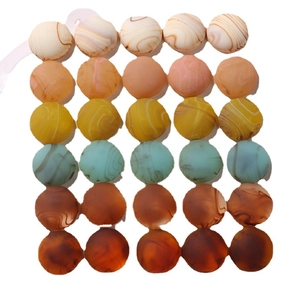 Retro ink marbled resin beads for DIY jewelry in multiple vibrant color variants