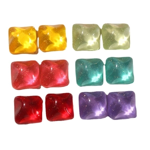 Colorful square resin glitter flakes with water ripple texture for DIY jewelry making