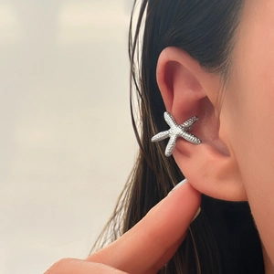 18K Gold Plated Stainless Steel Starfish Ear Cuff Earrings For Women Hawaiian Beach Style Non Piercing Clip On Jewelry