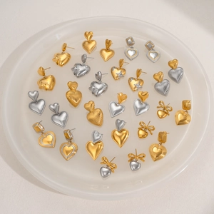 Klassieke 18k vergulde hart oorbellen set in goud en zilver diverse stijlen