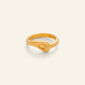 Anello minimalista in acciaio inossidabile placcato oro 18k dal design organico