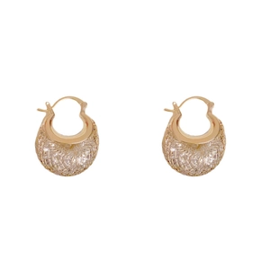 Französische Luxus-Goldohrringe mit Vintage-Metallnetz-Kugel-Design für Damen