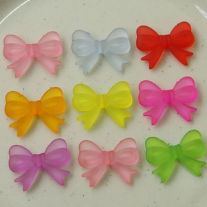 Mattierte Acryl-Schleifen-Anhänger in 9 Bonbonfarben für DIY-Schmuck und Haarschmuck