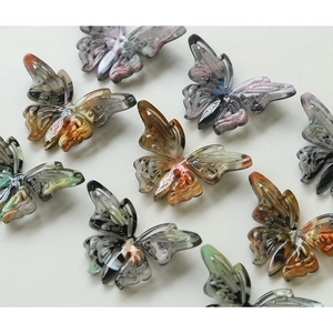 Vintage acetate butterfly hair accessory charms with hollow design in marble textures