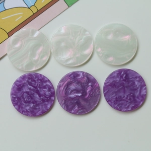 DIY Acrylic Round Beads Iridescent Marble Pattern Flatback Disc For Earrings Hair Accessories Phone Case Jewelry Making