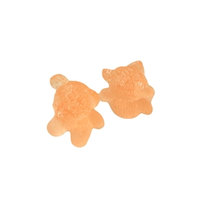 Translucent orange resin bear charms with detailed fur texture for DIY crafts