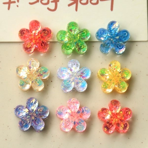Faceted Sequin Flower Resin Accessories For DIY Jewelry Making Hair Decor Phone Case Decoration Floral Craft Supplies