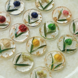 Pendentifs ronds en résine avec feuille d'or et fleurs séchées pour bijoux DIY