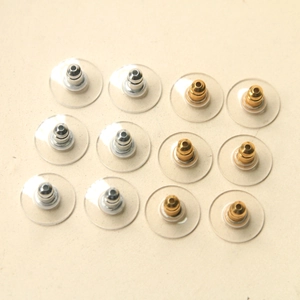 Alloy Metal Core With Plastic Disk Earring Backs Gold Silver Frisbee Style Support Ear Plugs For DIY Jewelry Making Findings