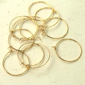30mm gold plated round hoop earring components for DIY jewelry making and crafting