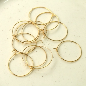 Set of 30mm gold-plated geometric round hoop earring findings for DIY jewelry making