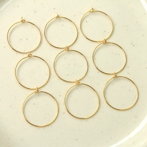 Gold Plated Copper Geometric Round Hoop Earrings DIY Jewelry Making Findings Minimalist Large Circle Earring Accessories
