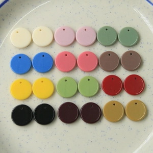 16mm Runde Acryl Anhänger Einfarbig Gelochte Scheibenanhänger Für DIY Schmuckherstellung Ohrringe Haarschmuck Dekoration